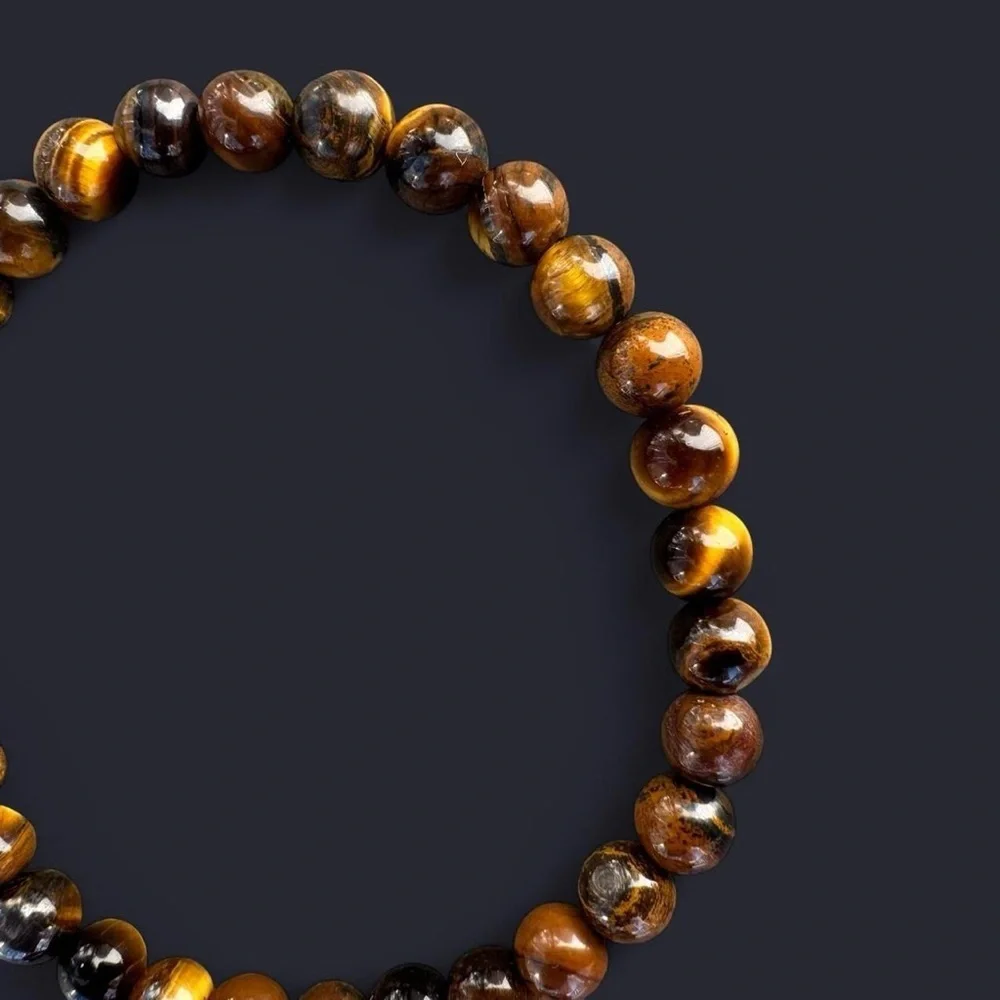 Tiger’s Eye Gemstone Bead Bracelet 6mm